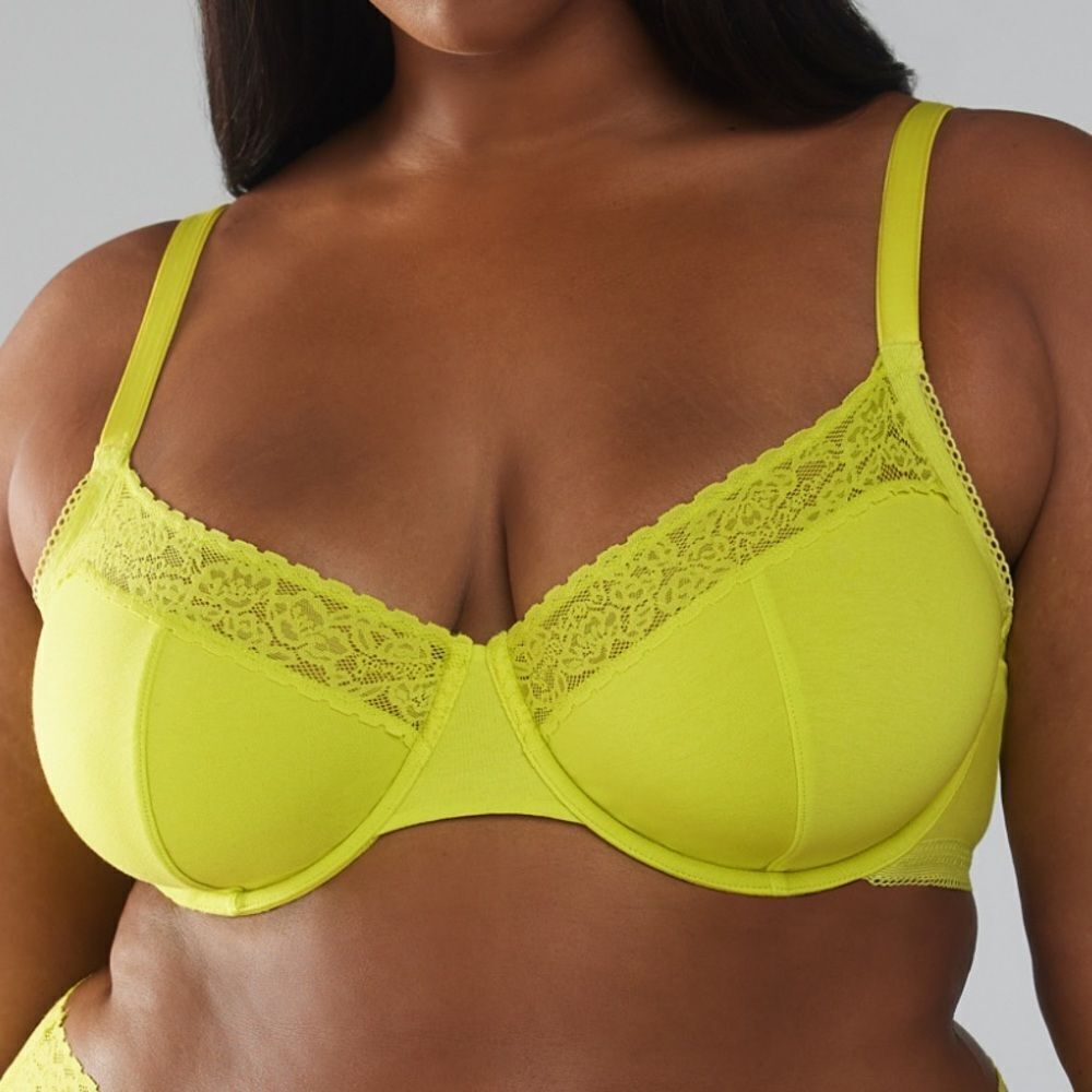 Savage x Fenty C Cotton Essentials Unlined Bra Yellow Fiz Unlined Bra NWT